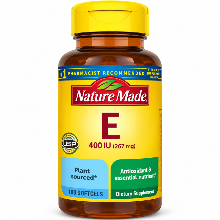 Natural Vitamin E d-Alpha 400 IU (267mg) Supplement – 100 Softgels